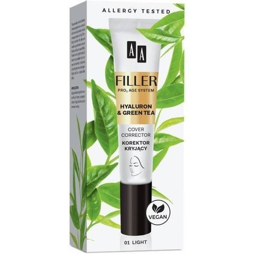 AA Filler Pro3 Age System Hyaluron Zielona Herbata Wegański Korektor Kryjacy 01 Light 10ml