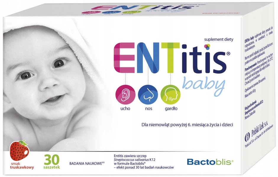 ENTitis Baby with Strawberry Flavor for Infants 30 Sachets