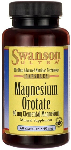 Swanson Magnesium Orotate 40mg for Heart & Muscle Support 60 Capsules