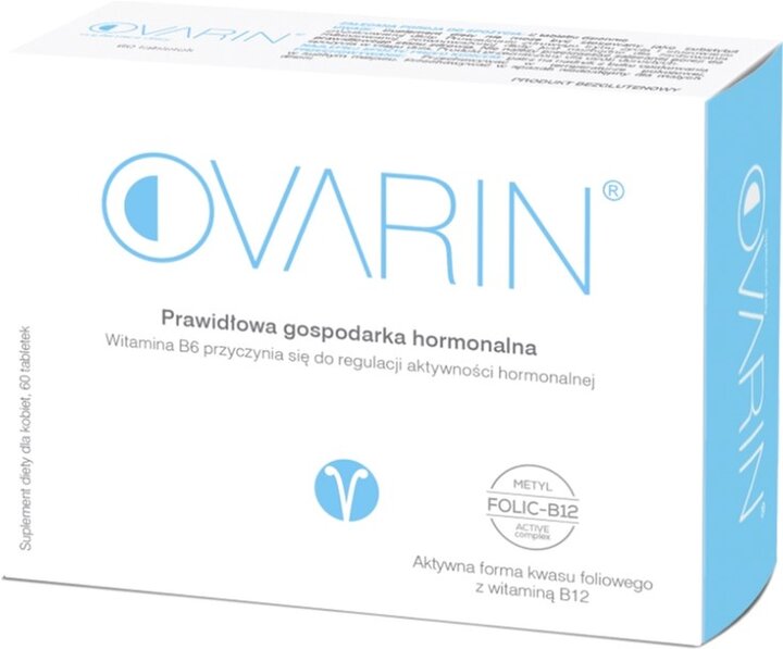 Ovarin Suplement Diety dla Kobiet Prawidłowa Gospodarka Hormonalna 60 Tabletek