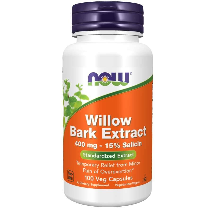 Now Foods Willow Bark Extract 400mg White Willow Extract Relieves Minor Pain 100 Capsules