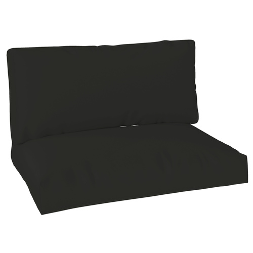Outsunny Two Piece Seat Pallet and Back Cushions - Black