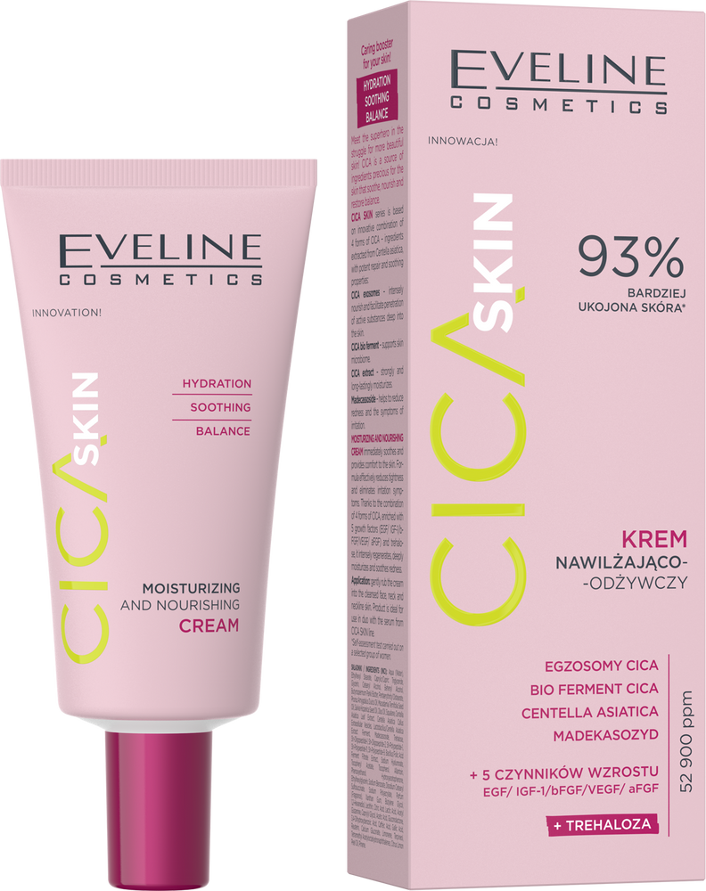 Eveline Cica Skin Nawilżająco-Odżywczy Krem na Dzień i Noc 50ml