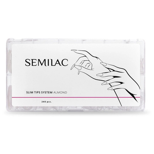 Semilac Slim Tips System Tipsy do Paznokci Almond Transparent 240pcs