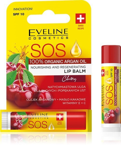 Eveline SOS Odżywczy Regenerujący Balsam do Ust Wiśnia SPF10 1 szt.
