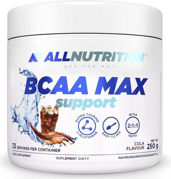 Allnutrition BCAA Max Support Kompleks Aminokwasów Cola 250g