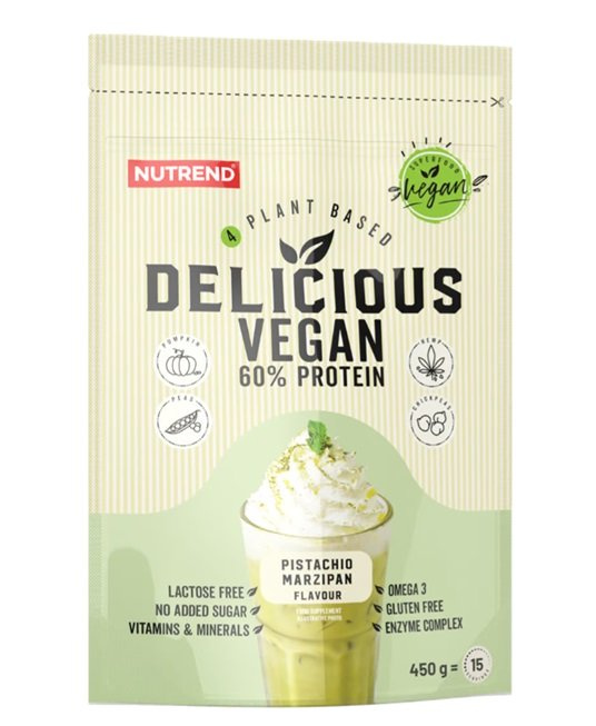 Nutrend Delicious Vegan Pistachio Marzipan Vegan Protein Powder for a Healthy Lifestyle 450g