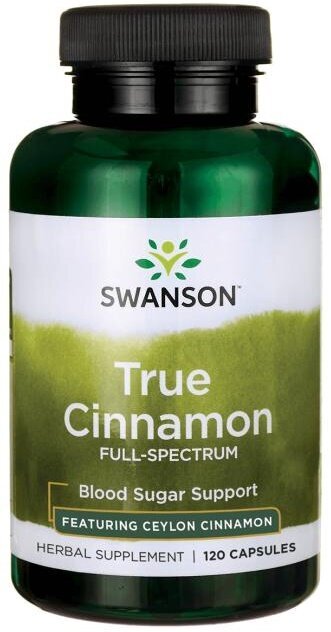 Swanson True Cinnamon Cynamon Cejloński Full Spectrum 120 Kapsułek