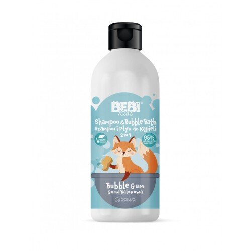 Barwa Bebi Kids Gentle 2in1 Shampoo and Bath Liquid Bubble Gum 500ml