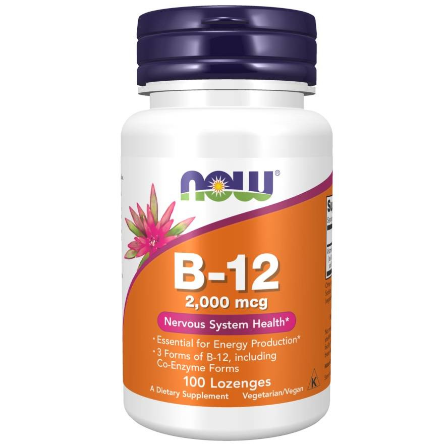 Now Foods Vitamin B-12 2000mcg Supports Nervous and Immune Systems 100 Lozenges