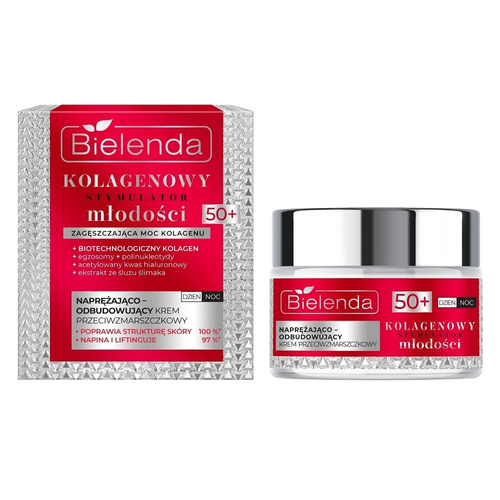 Bielenda Collagen Youth Stimulator Naprężająco-Odbudowujący Krem Przeciwzmarszczkowy 50+ 50ml