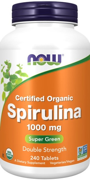 Now Foods Spirulina 1000mg Wspiera Układ Krążenia Immunologiczny i Detoksykację 240 Tabletek