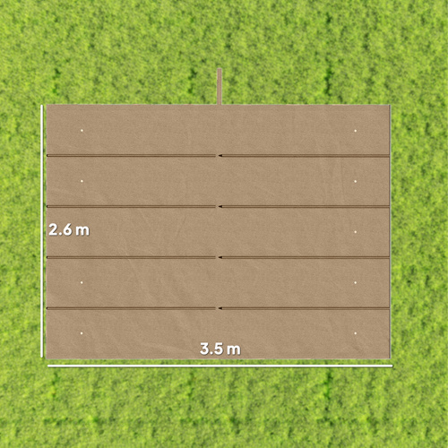 Outsunny Retractable Pergola Cover, 3.5 x 2.6 m Replacement Canopy Fabric for 4 x 3 m Frame, Roof Top Only, Tan