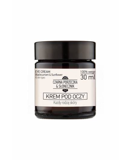 Nova Kosmetyki Czarna Porzeczka & Słonecznik Wegański Krem pod Oczy do Każdego Typu Cery 30ml
