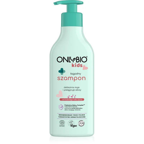 OnlyBio Baby Łagodny Szampon dla Dzieci powyżej 3 Roku Życia dla Skóry Wrażliwej i Delikatnej 300ml