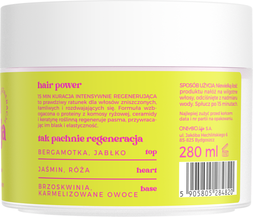 Hair Cycling Regeneracja Maska S.O.S! 15 Minutowa Kuracja do Włosów 280ml