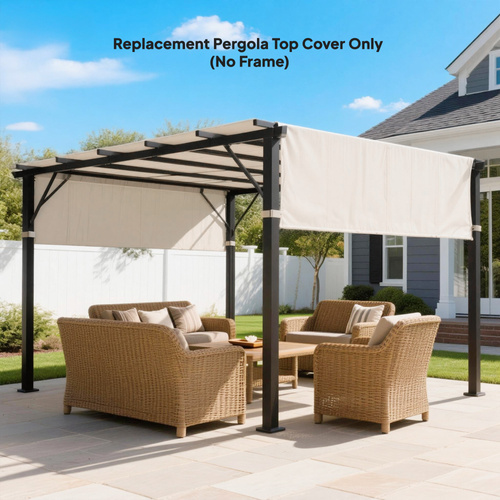 Outsunny 2 Pcs UV Protection Pergola Replacement Canopy, Pergola Shade Cover, Easy to Install, for 3 x 3(m) Pergola, Cream White