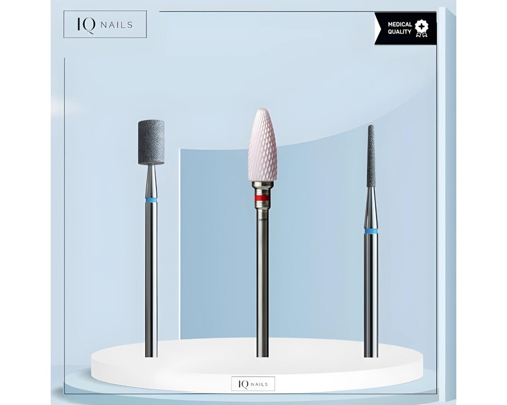IQ Nails Podiatry Pack Drill Bits Pakiet Podologiczny 3 Sztuki