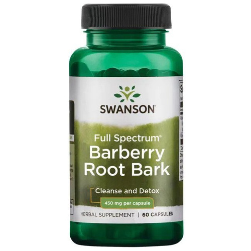 Swanson Kora Korzenia Berberysu 450mg na Wsparcie Oczyszczania 60 Kapsułek