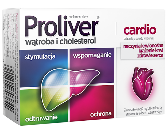 Proliver Cardio Wspomaga Funkcje Watroby Trawienie Cholina 30 Tabletek