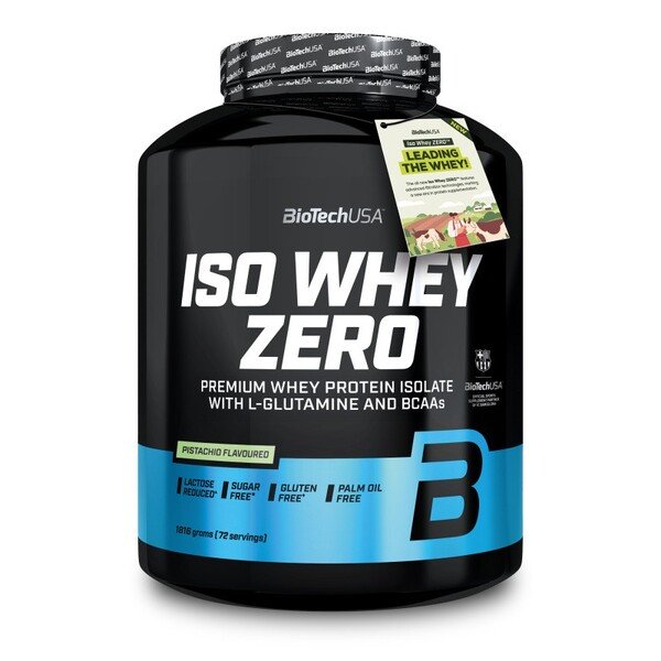 BioTechUSA Iso Whey Zero Pistacjowy Izolat Białka Serwatkowego w Proszku Na Wsparcie Mięśni 1816g