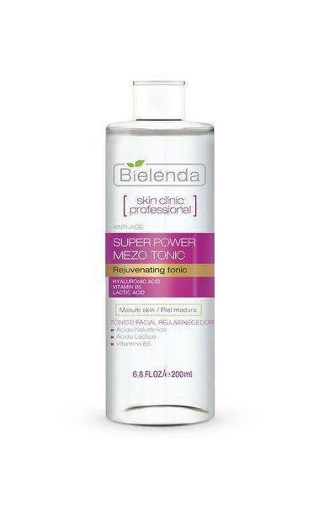 Bielenda Skin Clinic Rejuvenating Face Toner with Lactic and Hyaluronic Acid for Mature Skin 200ml