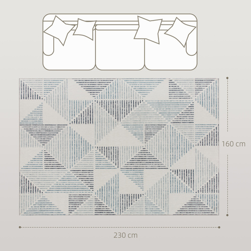HOMCOM Modern Area Rug, Geometric Pattern Non-Slip Washable Rug, Soft Floor Carpet for Living Room, Bedroom, Dining Room, Home Office, 230 x 160 cm, Multi-Coloured
