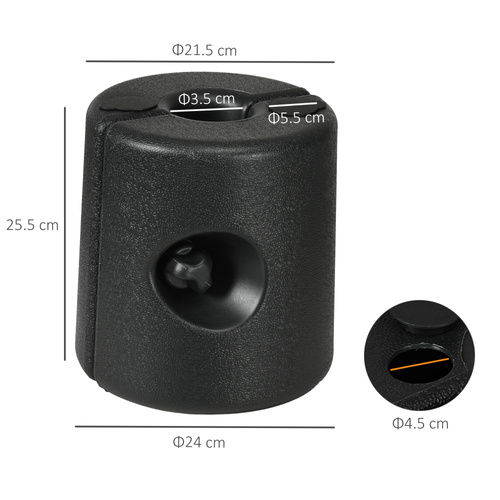 Outsunny HDPE Tent Weights Set of 4, Canopy Weights, Fill with Water or Sand, 48KG