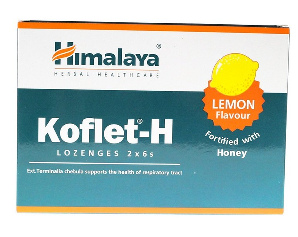 Himalaya Koflet-H Lemon Supports Respiratory Health 12 Lozenges