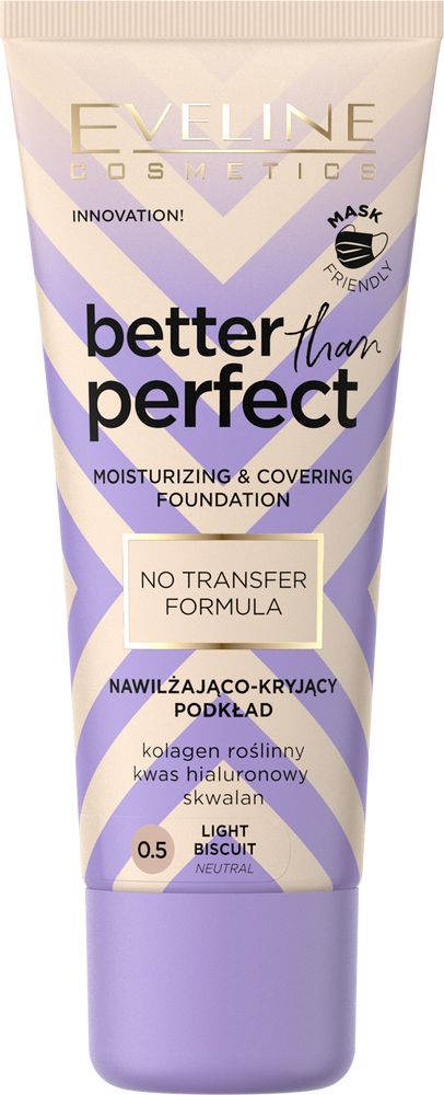 Eveline Better Than Perfect Hydrating & Covering Foundation 0.5 Light Biscuit 30ml