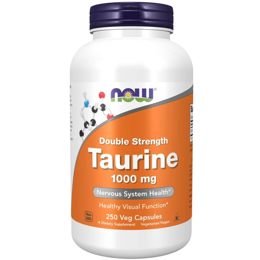 Now Foods Taurine 1000mg Double Strength Supports Healthy Vision 250 Capsules