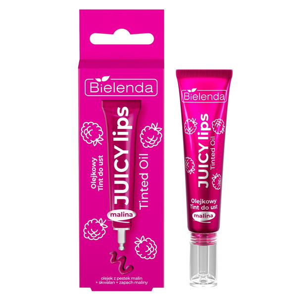Bielenda Juicy Tint Hydrating Oil Lip Tint with Raspberry and Squalane 10g
