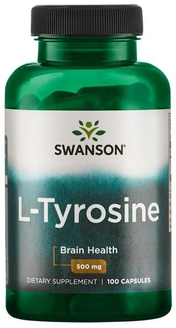 Swanson L-Tyrosine 500mg for Mind & Body Support 100 Capsules