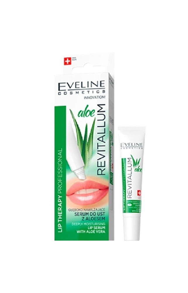 Eveline Lip Therapy Professional Aloe Revitallum Głęboko Nawilżające Serum do Suchych Ust z Aloesem 8ml