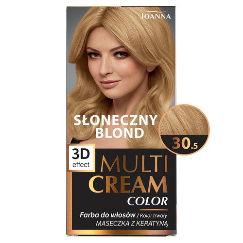 Joanna Multi Cream Trwały Intensywny Kolor Włosów Farba Pielęgnująca  30.5 Słoneczny Blond 60x40x20g