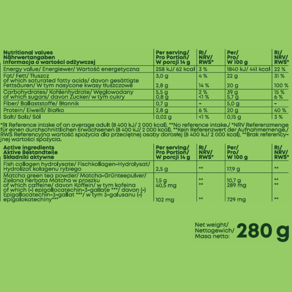 Supersonic Matcha Latte Collagen 280g