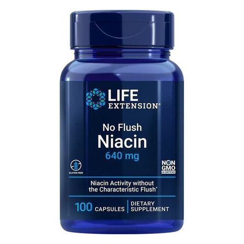 Life Extension Niacyna No-Flush Witamina B3 Wspierająca Metabolizm 100 Kapsułek