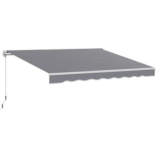Outsunny 2 x 2.5m Manual Retractable Awning - Dark Grey