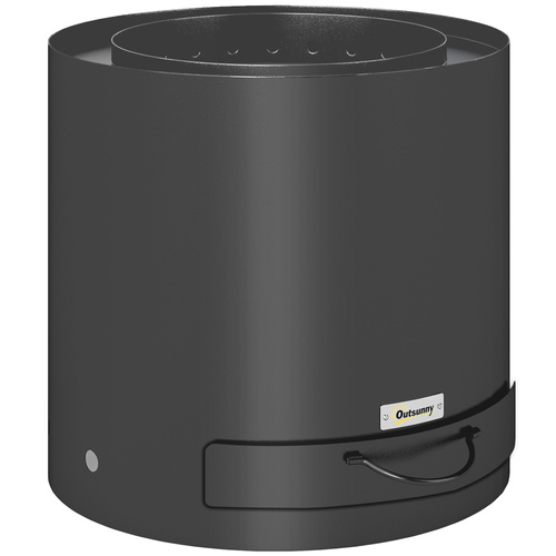 Outsunny Metal Wood-burning Fire Pit with Fire Poker - Black