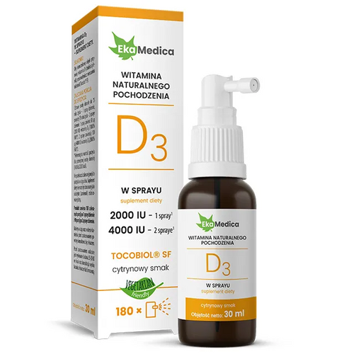 EkaMedica Vitamin D3 Spray 2000-4000 IU Supporting Immunity and Bones 30ml
