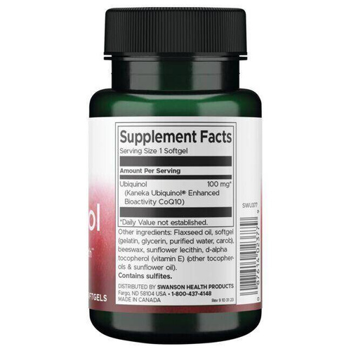 Swanson Ubiquinol 50mg Aktywny Koenzym Q10 na Energię Komórkową 60 Kapsułek