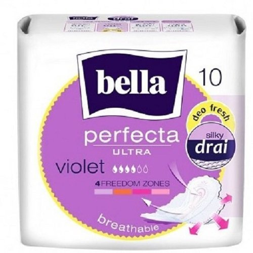 Bella Perfecta Ultra Violet Deo Fresh Ultrathin Sanitary Pads with Side Cover 10 Pieces