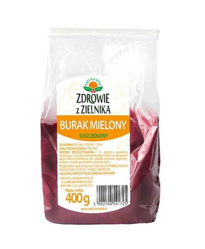 Natura Wita Zdrowie z Zielnika Burak Czerwony Mielony 400g Best Before 31.10.26