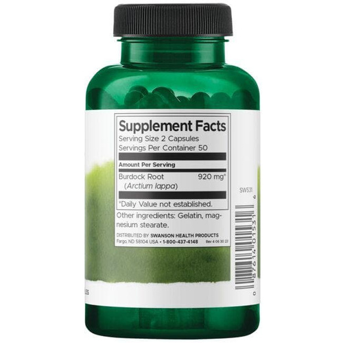 Swanson Burdock Root 460mg na Wsparcie Odporności 100 Kapsułek