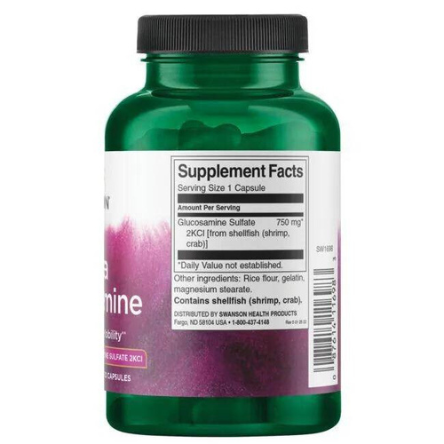 Swanson Mega Glucosamine 750mg for Joint and Cartilage Support 120 Capsules