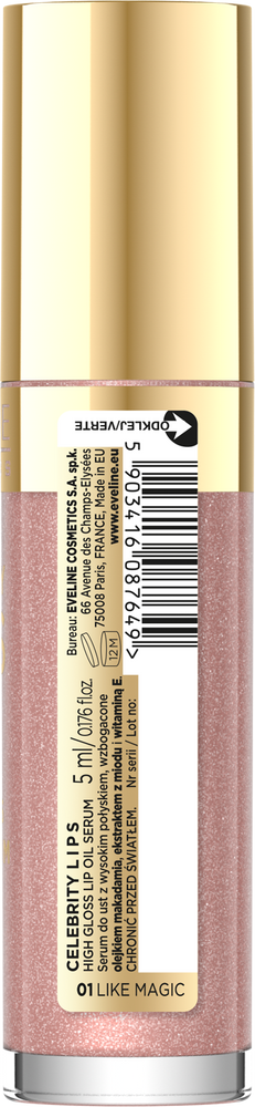 Eveline Celebrity Lips Tinted Oil Therapy Olejek Serum do Ust Nr 01 Like Magic 5ml