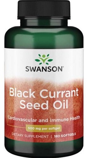 Swanson Black Currant Seed Oil 500mg for Joint and Skin Health 180 Softgels