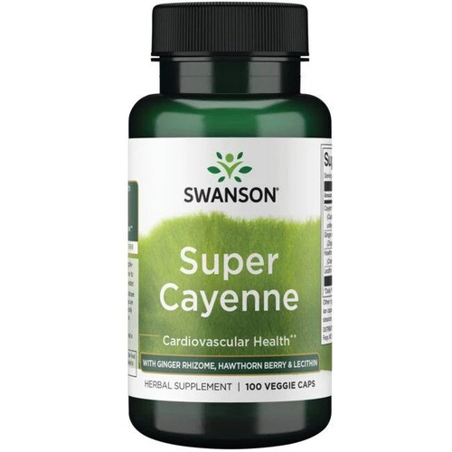 Swanson Super Cayenne na Zdrowe Krążenie i Wsparcie Serca 100 Kapsułek
