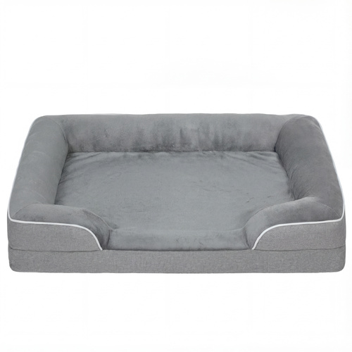 PawHut Dog Sofa Bed, Washable Pet Bed with Removable Cover and Non-Slip Bottom for Cats, Small and Medium Dogs, Grey