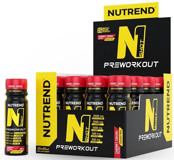Nutrend N1 Shot Cherry Crush Pre-Workout for Maximum Performance 20 x 60 ml